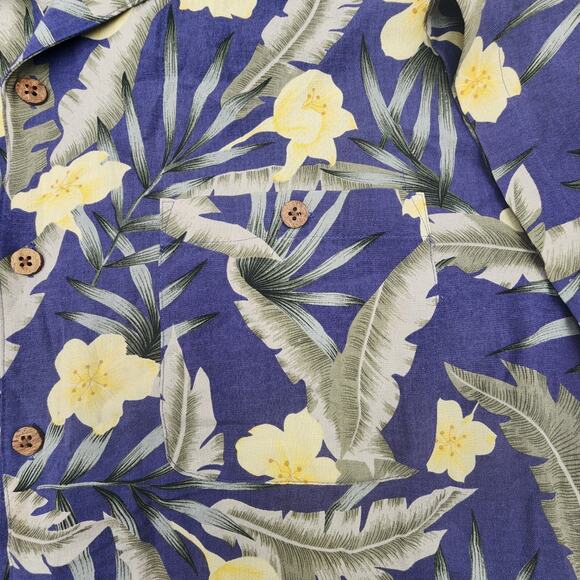 Paradise Coves Hawaiian Shirt 100% Silk Tropical Floral Button Down Mens XL - Picture 5 of 10